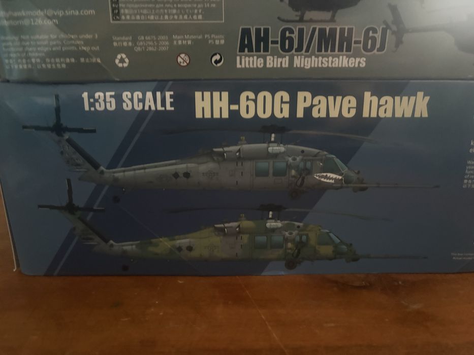 Kitty Hawk 1/35 HH-60 Pave Hawk AH-6 J Little Bird +interior komplet