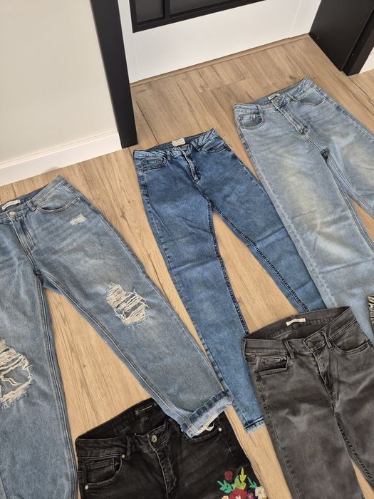 Paczka jeansy spodnie zara bershka stradivarius levis