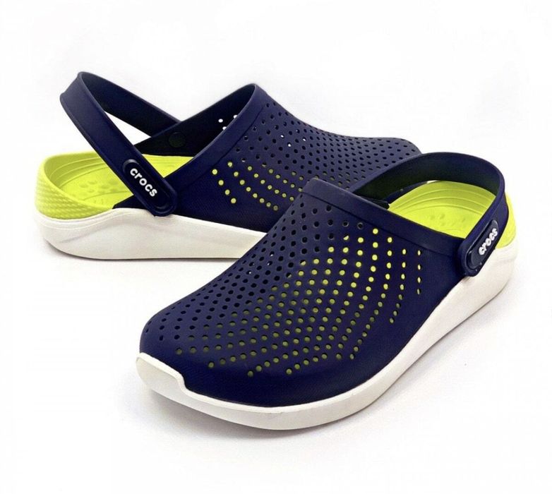 Crocs LiteRide Clog Navy/Citrus Чоловічі Сабо Крокс мужские кроксы Оригинал