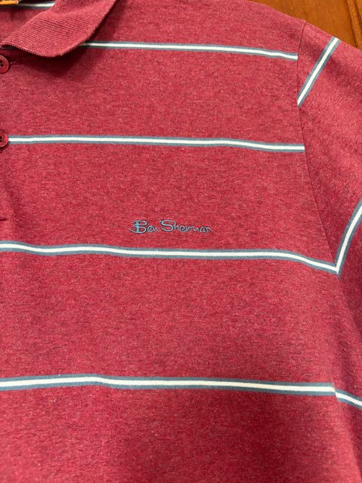 Bordowa koszulka Polo z krótkim rękawem Ben Sherman