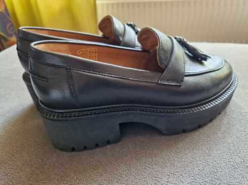 Czarne mokasyny damskie loafersy