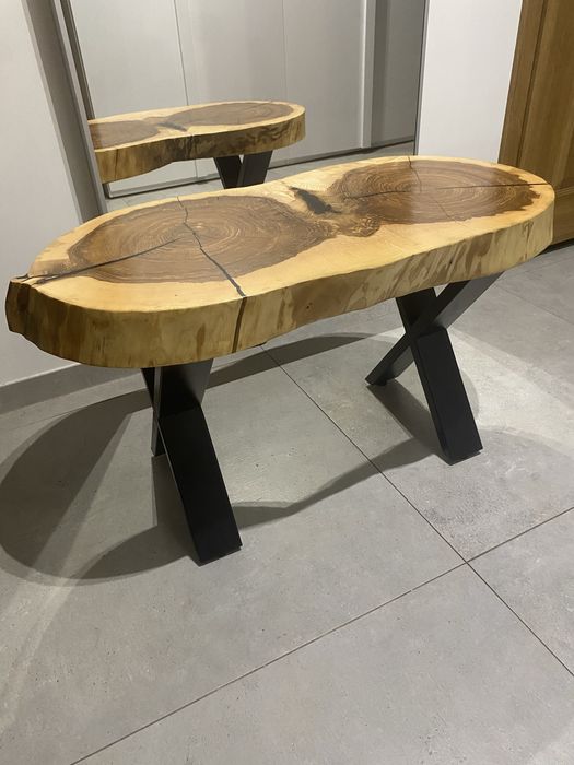Stolik z plastra z żywicą-88/42cm