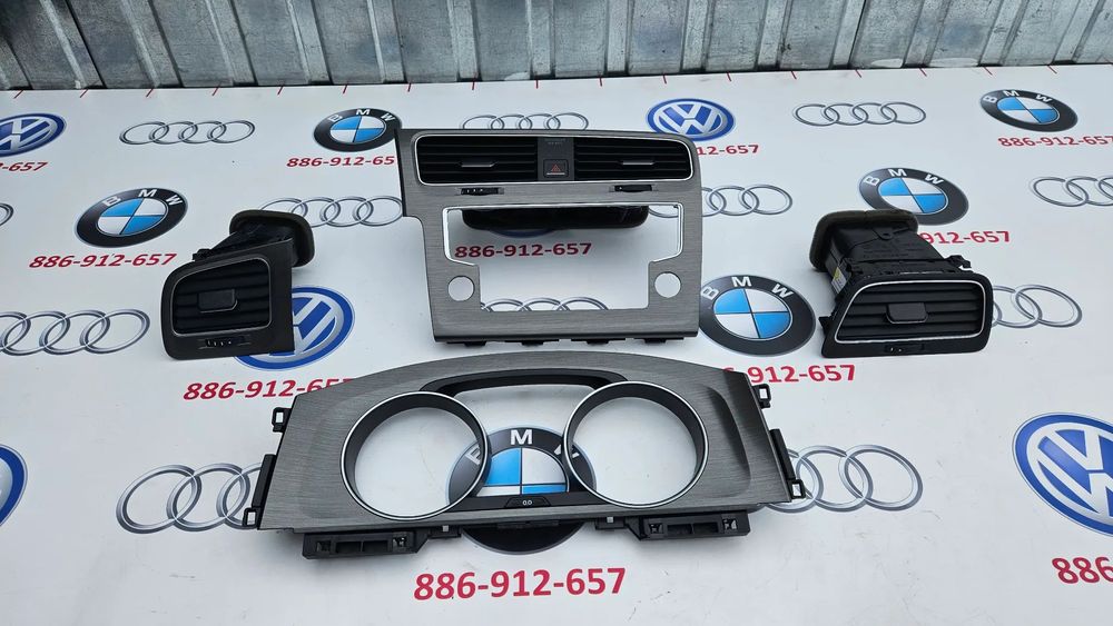 VW Golf 7 VII Kratka nawiewu prawa Dekor listwa Ramka radia 5G0857059 5G1819703C 5G1819743 5G1819704DE