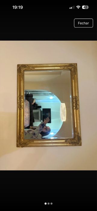 Espelho vintage dourado