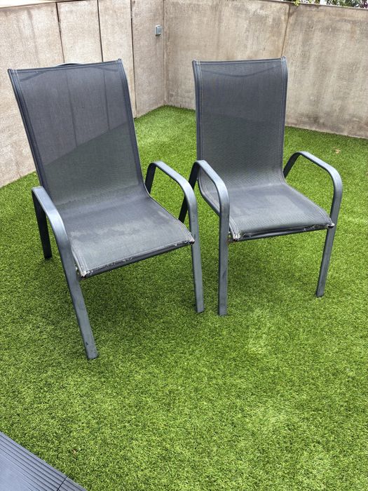 Cadeiras de exterior para jardim 85x47cm Cinzentas
