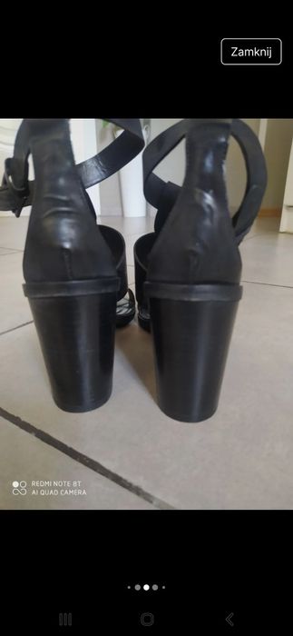 Sandaly skóra czarne Zalando 39 OKAZJA