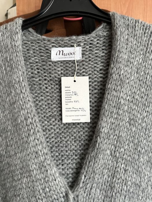Długi sweter kardigan handmade