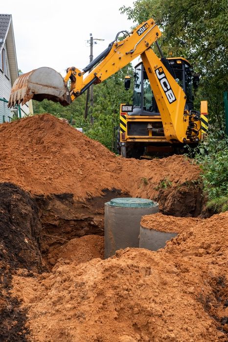 Копка септика під ключ. Каналізація с бетонних кілець від виробника