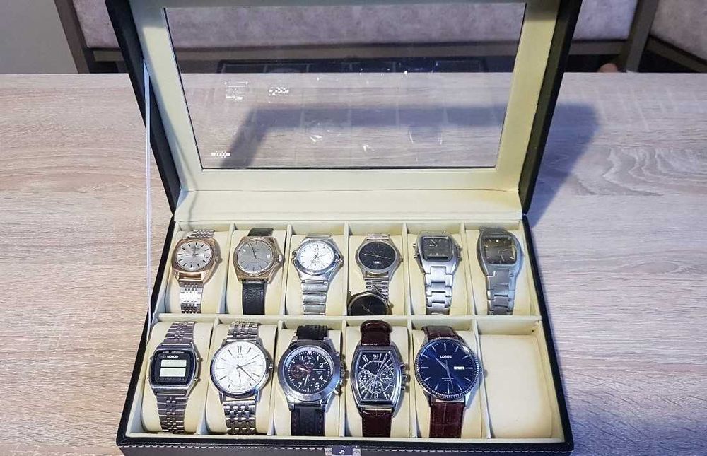 Szkatułka etui kuferek pudełko organizer na 12 zegarków
