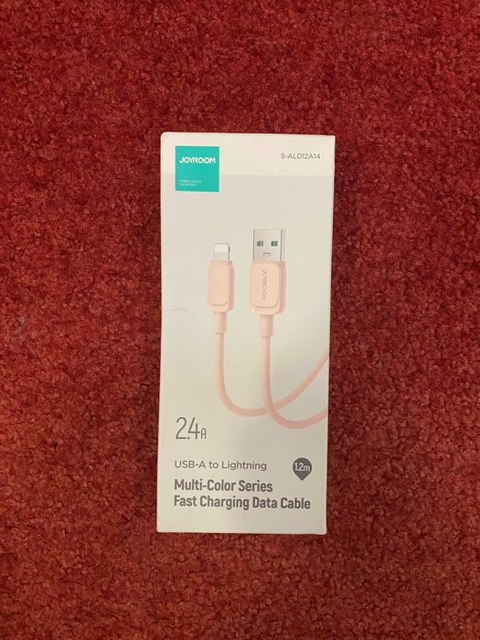 Рожевий USB кабель для iPhone 1.2M, 2.4A (USB A - Lightning) JOYROOM