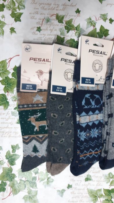 6 pares de meias novas de lã tamanho 40-46