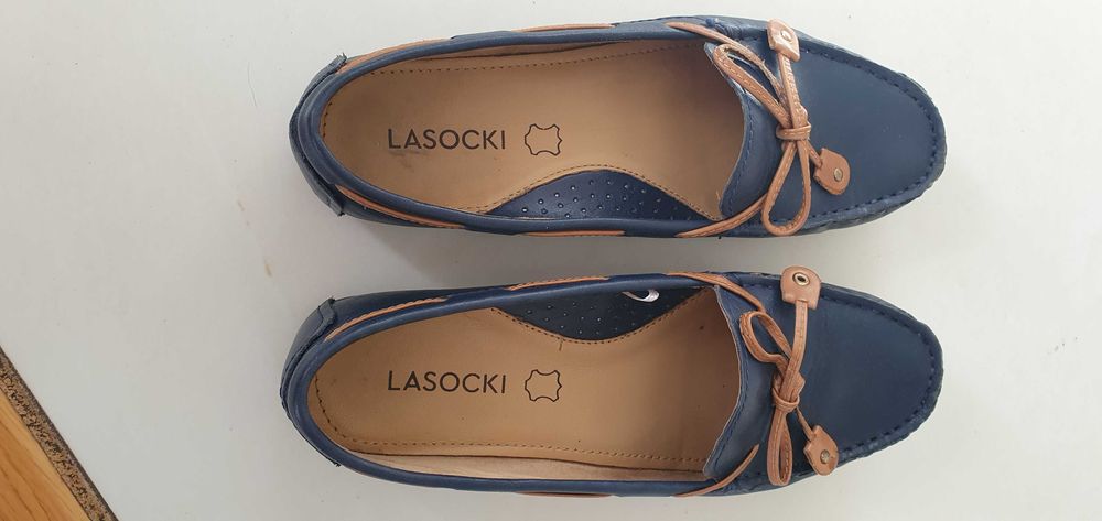 Mokasyny granatowe Lasocki