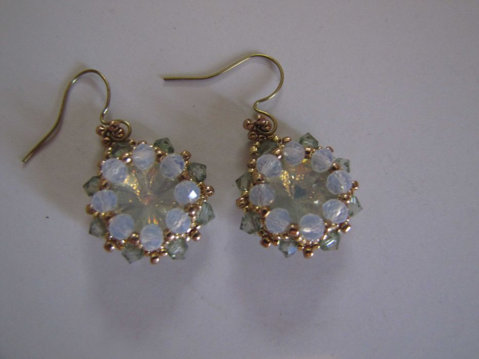 Kolczyki kryształki, rękodzieło