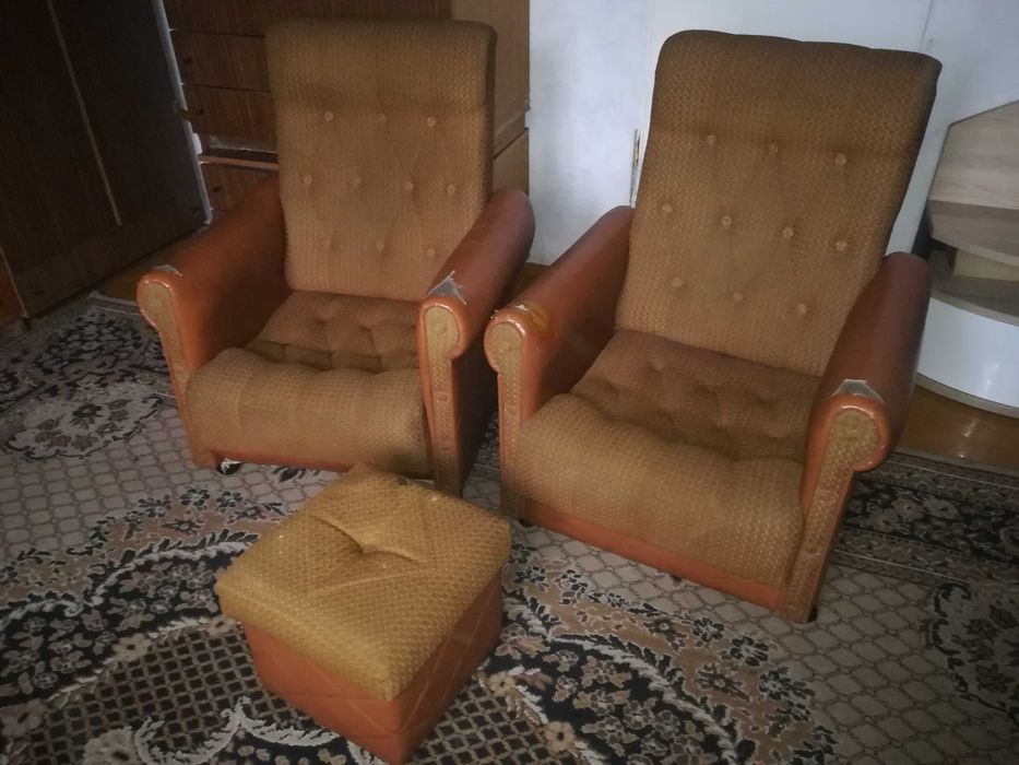 Fotel stare fotele pufa pufka PRL