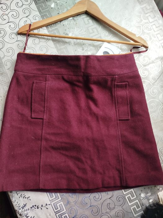 Тепла спідниця з вовни ,колір марсала