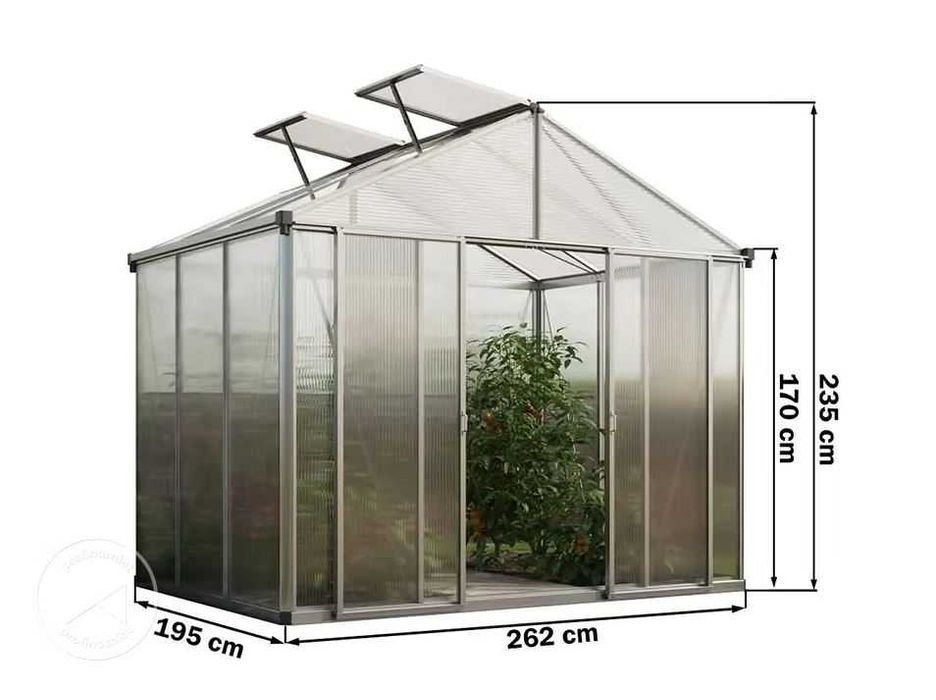 Profinamiot Szklarnia 262 x 195 cm marki GFP Aluminium Poliwęglan