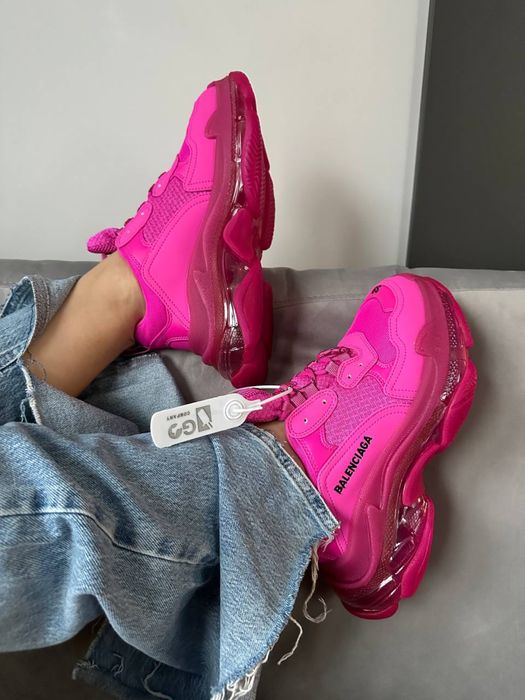 Buty Balenciaga Triple S clear sole pink