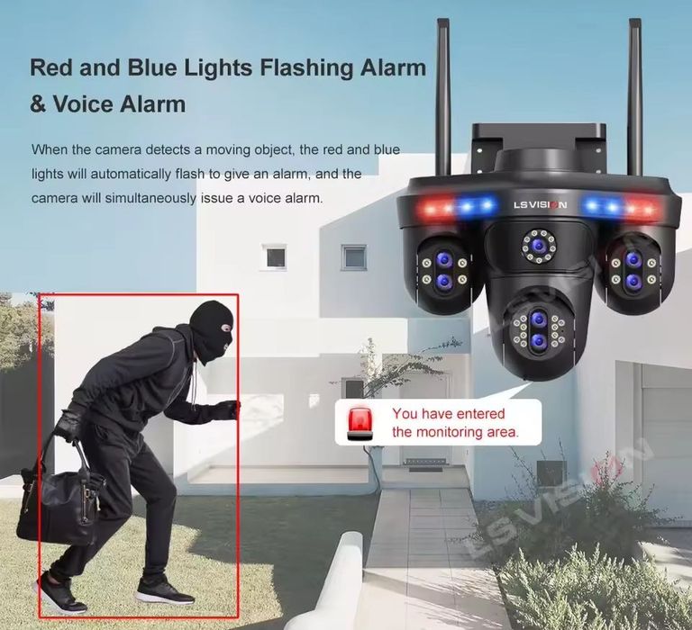 WiFi Камера відеоспостереження 35Мп без сліпих зон, 10х зум, трекінг