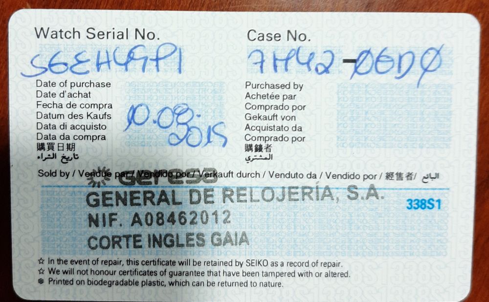 Relógio Seiko, novo