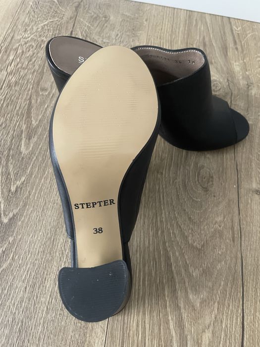 Жіночі шкіряні мюлі Stepter Trend, чорні, розмір 38 (маломірять на 37)