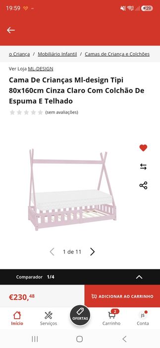 Cama De Crianças Ml-design Tipi 80x160cm