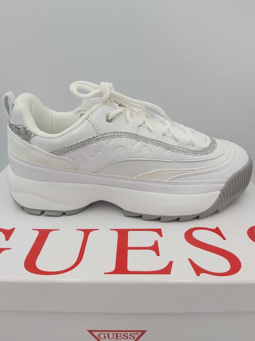 SP Nowe buty GUESS sneakersy białe monogram trampki rozmiar 39