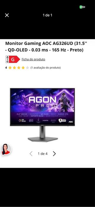 Monitor oled 32 polegadas 165hz 4k