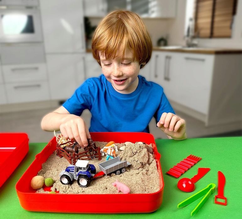 oryginalny zestaw sensoryczny do zabawy na farmie