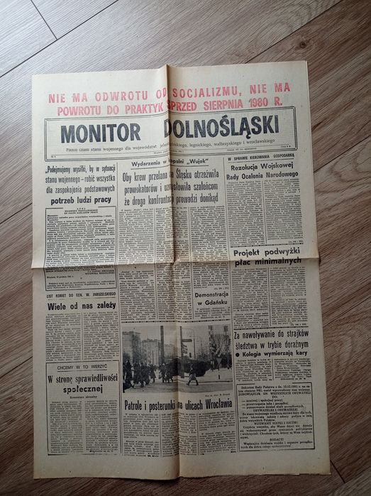 Monitor dolnośląski gazeta stan wojenny 18 grudnia 1981