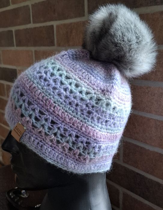 Ażurowa, ciepła czapka handmade