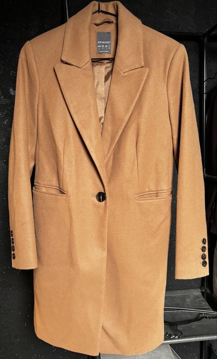 Plaszcz damski kamelowy S