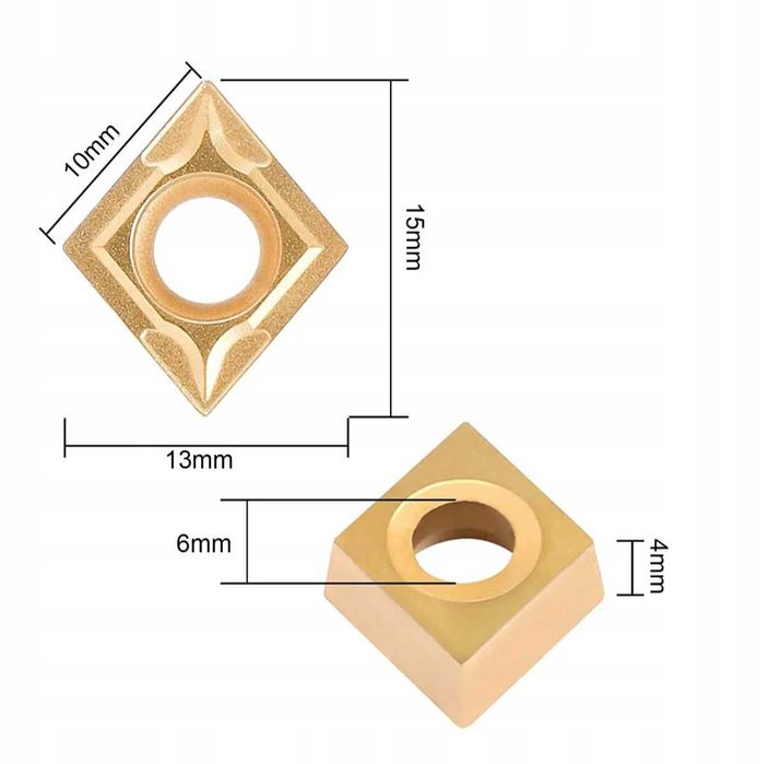 Tokarski Noży 4 Sztuki CNC + 10 Płytek z Węglika C6 TiN + 4 Kluczy