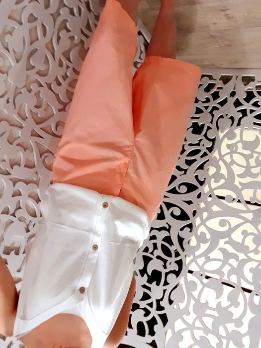 Шорты 4XL / 5XL персиковые удлиненные женские бермуды бриджи батальные