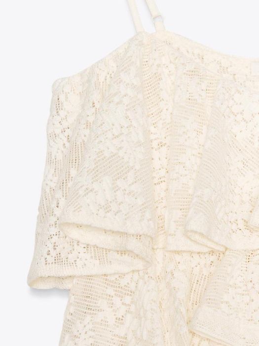 Zara ruffled lace top and skirt set
