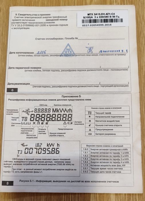 Лічильник електроенергії трифазний МТХ 3А10. DH. 4Z1-C4.