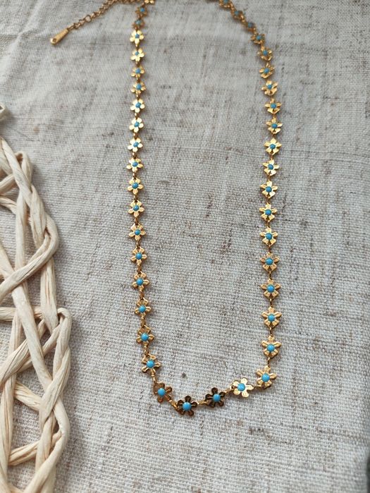 Naszyjnik stal nierdzewna kwiaty