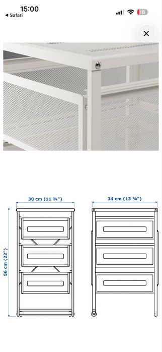Biała szafka z szufladami ikea lenart