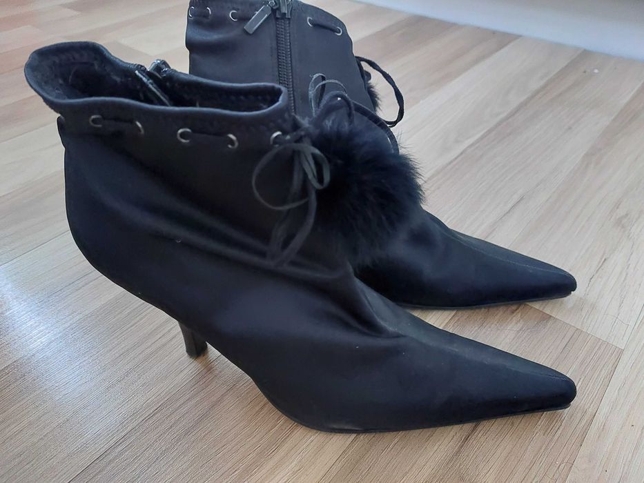 JOEY Buty botki czarne półbuty r.38 wkł.wewn ok.26cm z USA