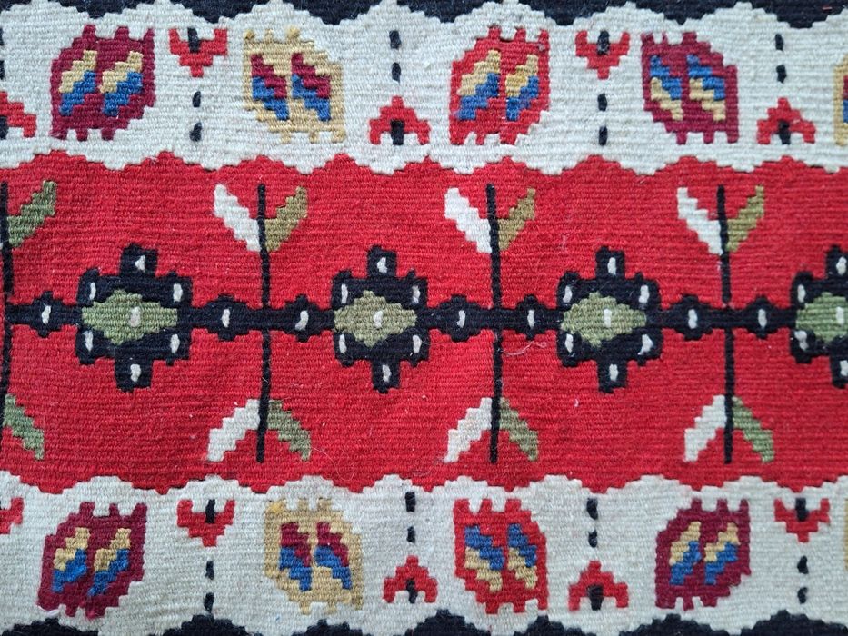 Kolekcja PRL stara makatka kilim ludowy na ścianę jak obraz Cepelia