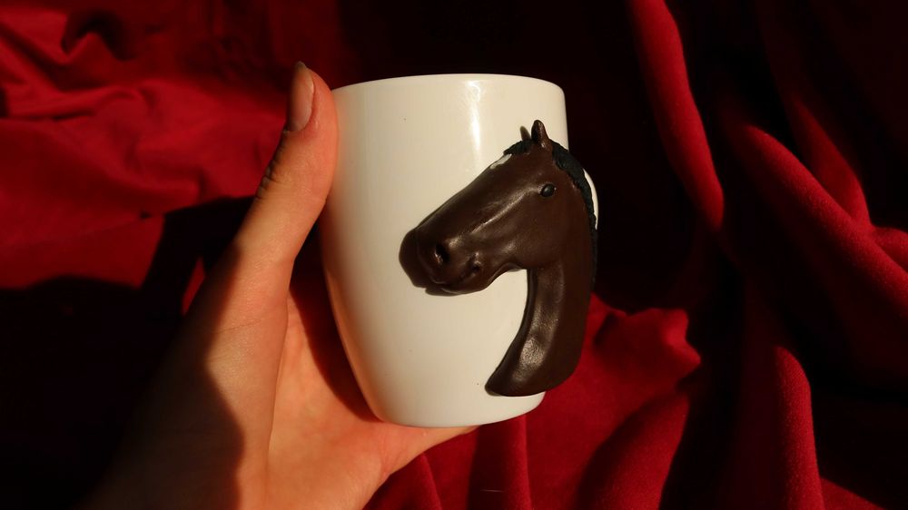 Gniady koń, kubek 3D