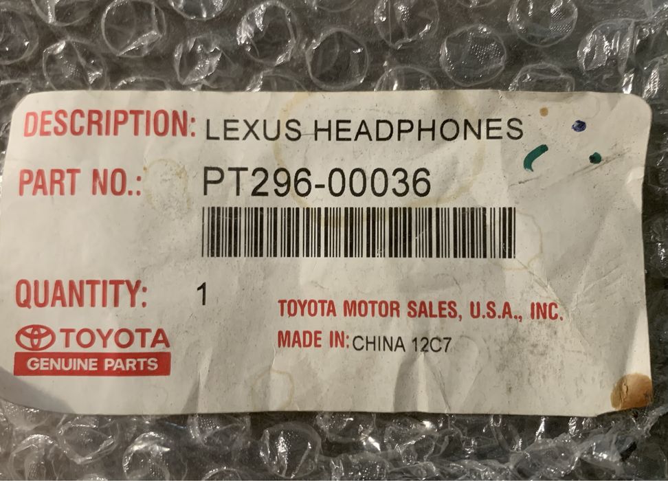 Оригінальні Bluetooth навушники Lexus PT296-00036 Wireless гарнітура