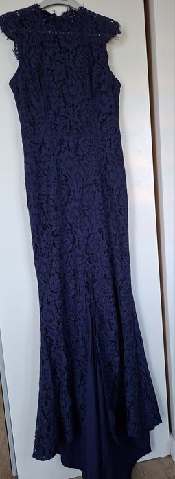 Sukienka maxi koronka granat S JARLO