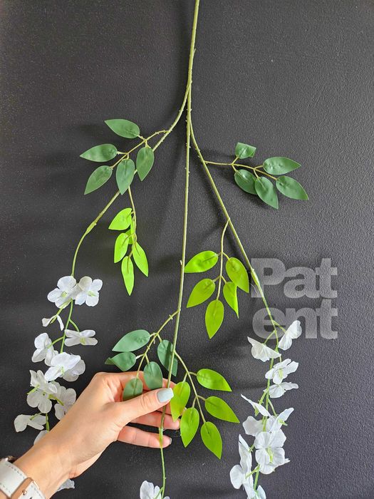 Wisteria biała jasna glicynia sztuczna girlanda dekoracja 12 sztuk