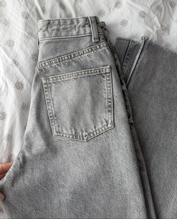 Жіночі сірі джинси wide leg висока посадка zara