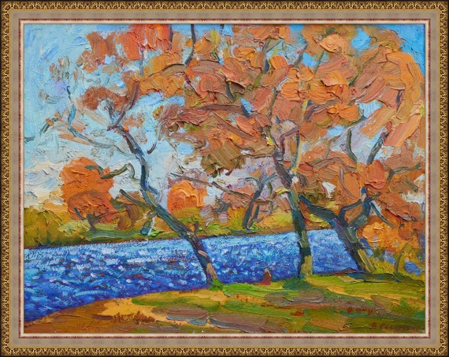 Севастьянов Виктор (1923-1993). Отдых у реки. х/м. 47*60 см - Жанровая