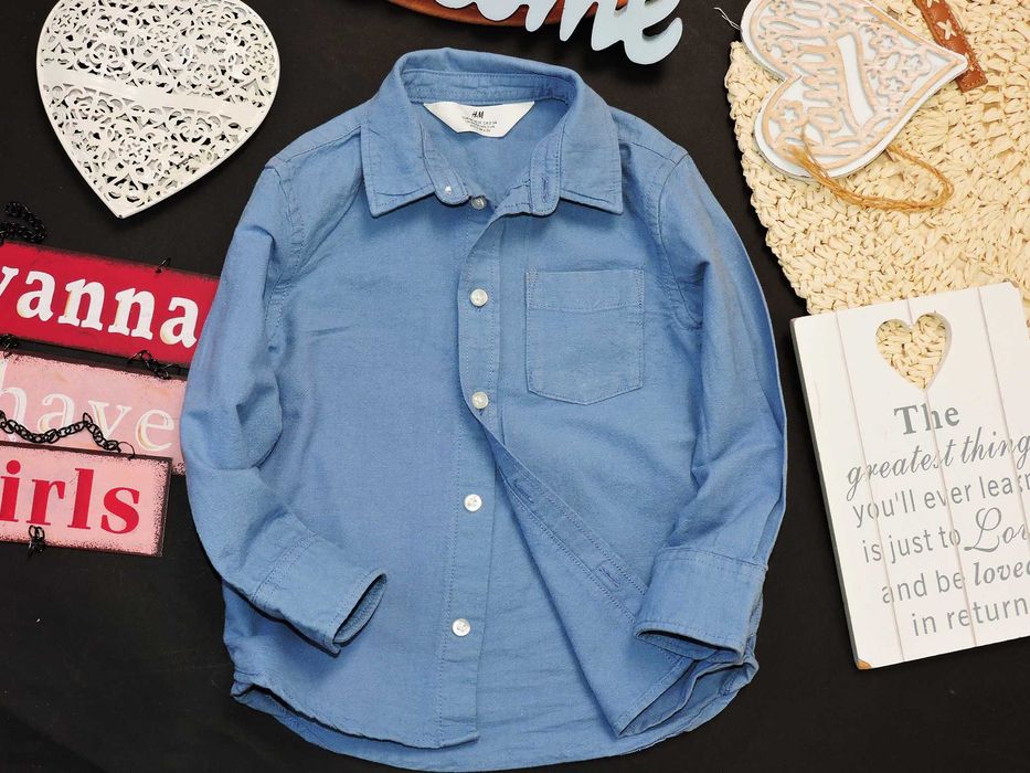 H&M - świetna koszula 100% bawełna , kieszonka r 98