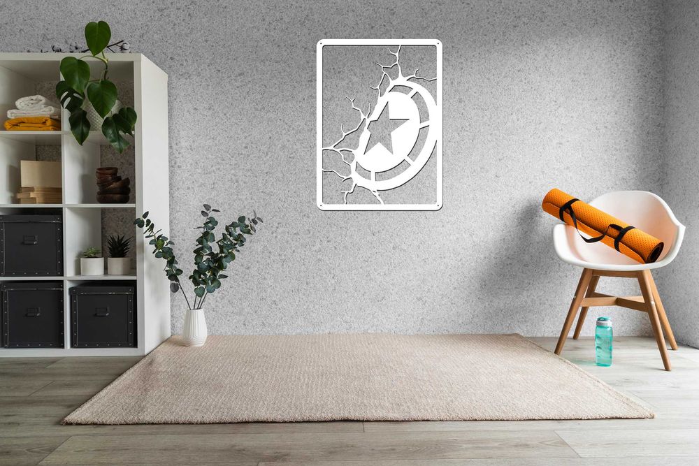 Dekoracja Na Ścianę Tarcza Marvel Avengers Metal 42x57cm !