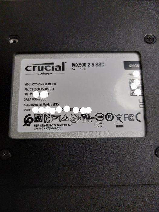 Crucial MX500 500 GB dysk ssd micron 2,5 cala(nie: hdd 3,5