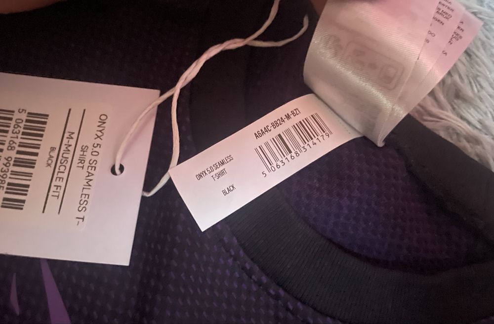 Рашгард Gymshark Onyx V5 Seamless Compression T-Shirt (Чорний / Фіолетовий)