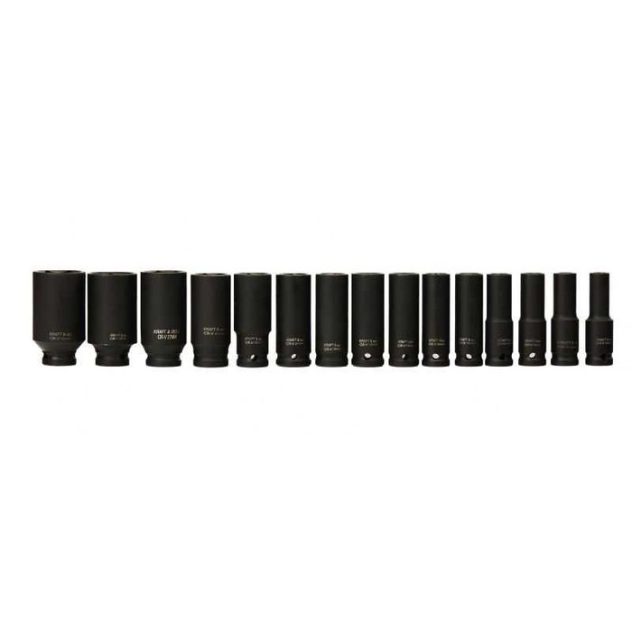 Nasadki udarowe DŁUGIE 1/2" 15szt. 10- 32 mm KD11769